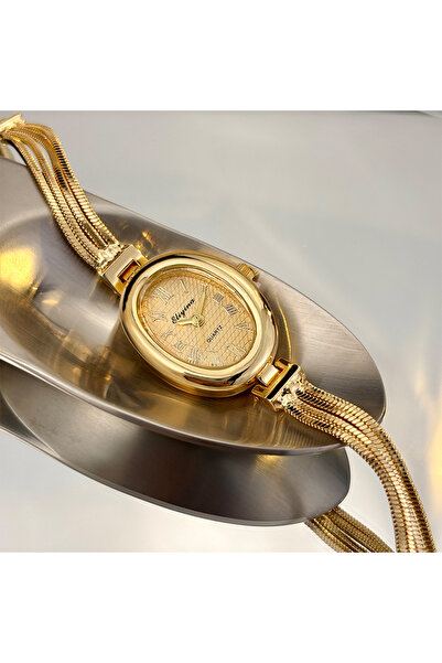 Choice3 golden Elegant Tassel-Strapped Oval Watch: A Dainty Vintage Treasure ...