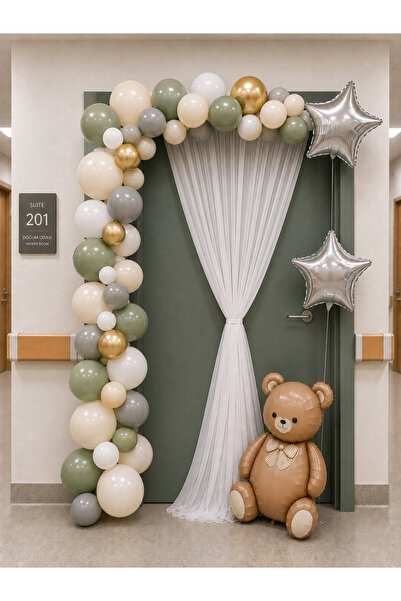 HAPPYLOOPPARTY Set de decorațiuni pentru ușa camerei de spital, verde și alb,...