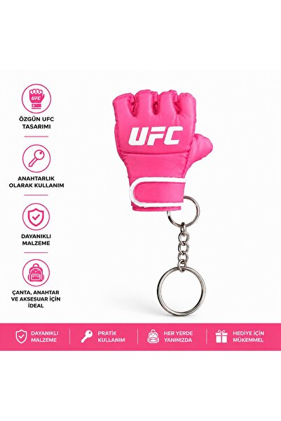 TRİDEON 3d Pembe Renk Ufc Boks Eldiveni Model Anahtarlık