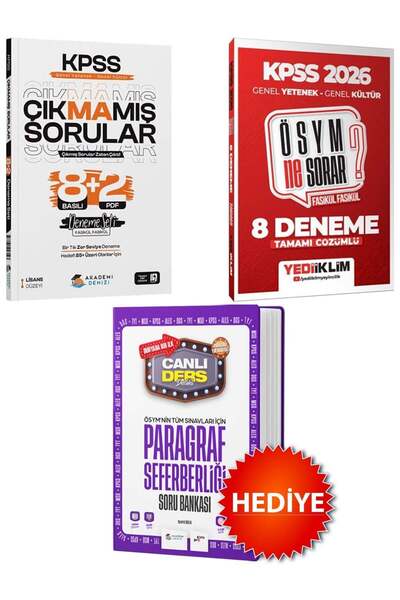 Akademi Denizi KPSS GYGK Çıkmamış Sorular 8+2 Deneme Seti+Yediiklim ÖSYM NE S...