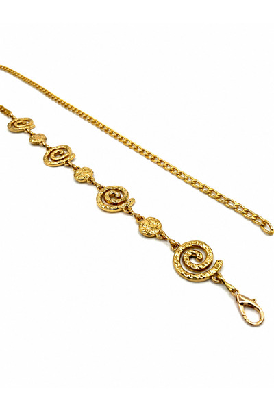 UCCELLO Women's Gold Chain Belt – Spiral Patterned Metal Waist Belt – Dress a...