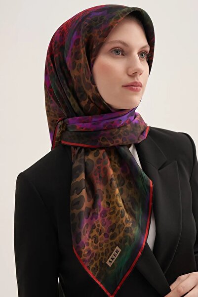 Aker Sura Silk Scarf Leopard Red, Fuchsia, Purple, Acid, Green