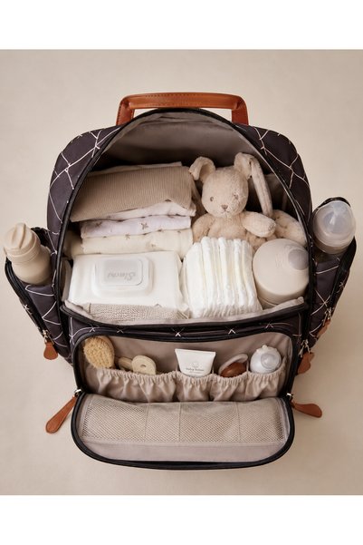 emir baby My Bag Geometric Patterned Mother Baby Care Bag - Large Volume Backpack