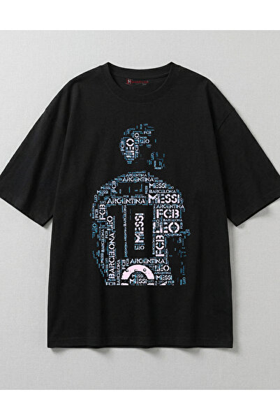 dompulerimoda Lionel Messi Design Printed Crew Neck Unisex Oversize t - Shirt