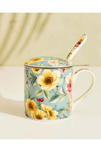 REDTAG Assorted Floral Printed Mug Set (4 Piece)
