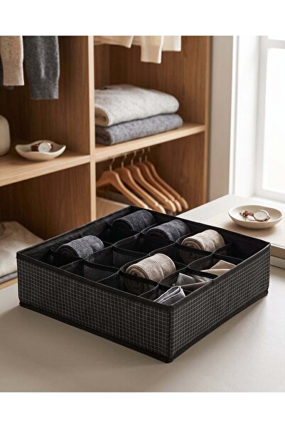 REDTAG Black Foldable Storage Box With Partition