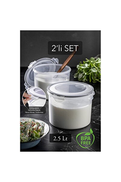 Empressco Set of 2 Airtight Storage Containers with Lids, Vacuum Lid Yogurt S...
