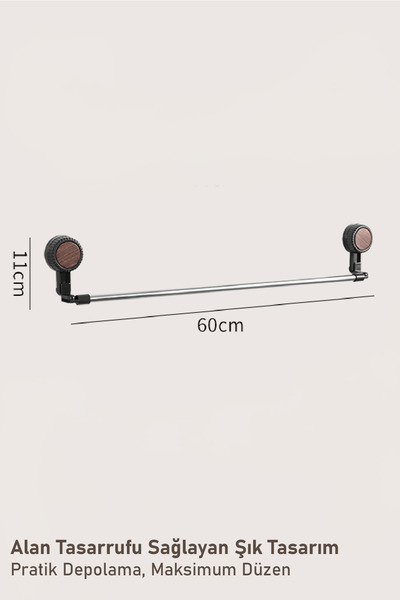 Mordony Vakumlu Açılandırılabilir Çok Amaçlı Askılık – 60 x 11 cm