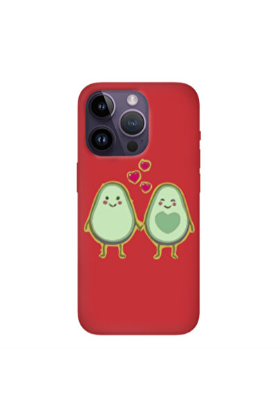 Other Apple iPhone 14 Pro Max Avocados Red Colored Silicone TPU Θήκη