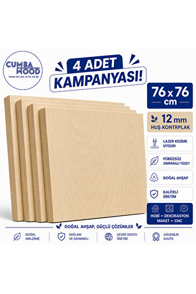 huş kontrplakk HUŞ KONTRPLAK 4LÜ SET HOBİ DEK. 12mm