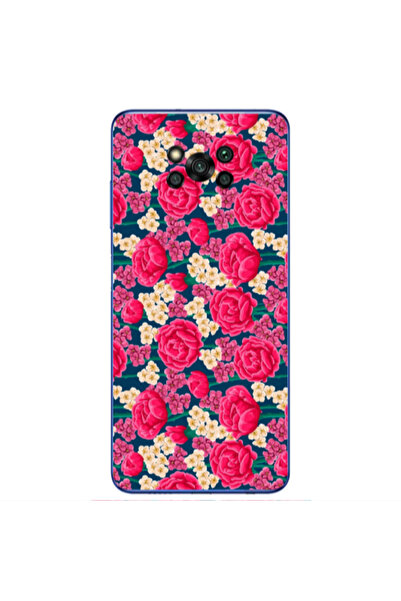Other Xiaomi Poco X3 /X3 Pro Red and pink Flowers Transparent Silicone TPU Θήκη
