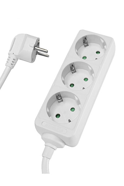 POWERTECH πολύπριζο PT-868, 3x schuko, 16A, 1.5m, λευκό