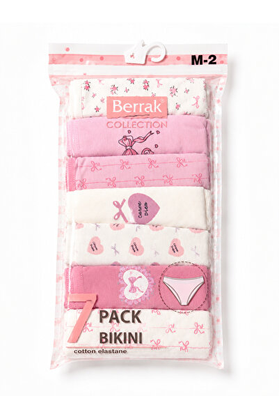Berrak Kadın Pamuklu M Beden 7'li Paket Renkli Desenli Bikini Külot