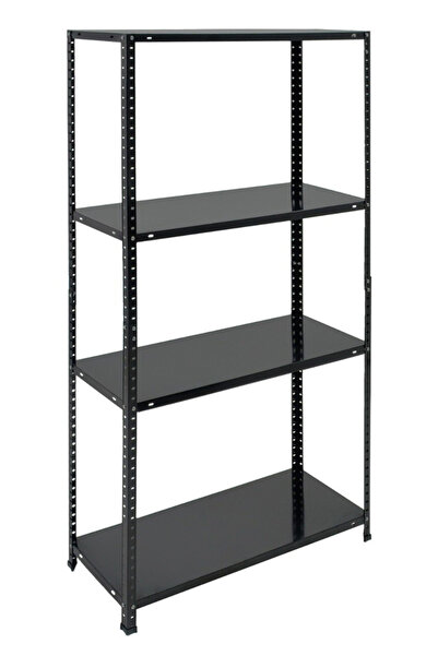 HOME-USE HOME USE μεταλλική ραφιέρα HUH-0200 με 4 ράφια, 75x30x150cm, μαύρη