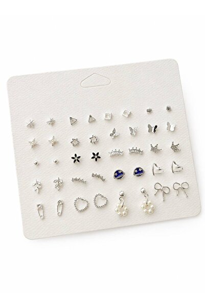 Nevara 20 Pairs Women's Earrings Set Butterfly Crown Planet Designs - Diverse...
