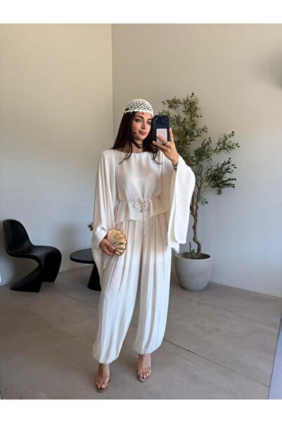 Bade Butik Beige batwing sleeve shalwar suit