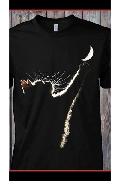 TİMİSİVA Unisex Oversized Printed Crew Neck Short Sleeve Black T-Shirt