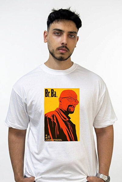 Anetos Walter White_1 Σχεδιαστικό εμπριμέ μπλουζάκι σε μεγάλο μέγεθος, λευκό