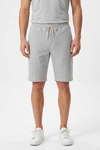BAGLAN Men's Striped Capri Shorts with Pockets Bgl-St05521