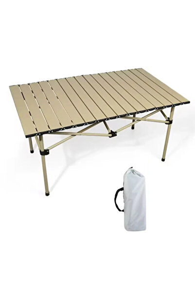 VANCKEY Büyük Boy Gold Katlanır Kamp Masası Piknik Seti Çanta Tipi Balkon Bah...