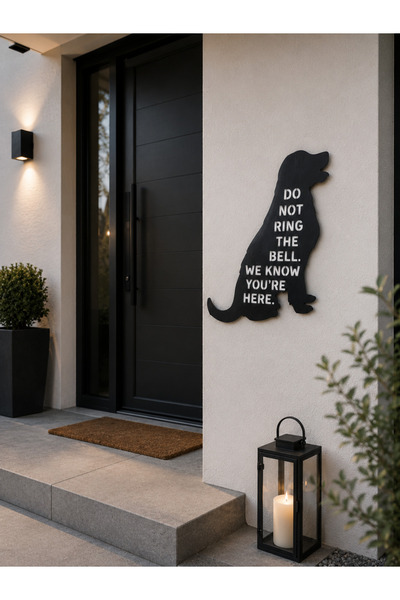 Dil Çıkarmış Köpek Figürlü MDF Duvar Dekoru/Modern Duvar Aksesuarı