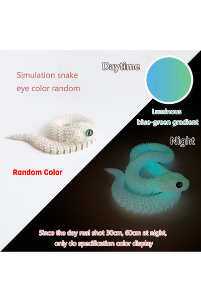 Choice3 30cm random color-glow2 2026 New 3D Printed Snake Realistic Snake Sta...