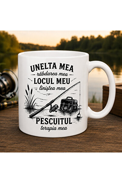 GE Cană Personalizată – „Pescuitul, terapia mea”