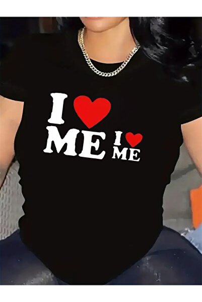 NOURAM Women'S Short Sleeve T-Shirt Featuring 'I Love Me' Design, Made from L...