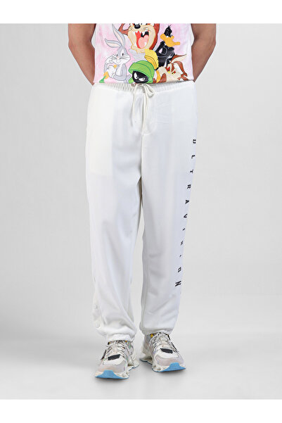 The Indian Garage Co By Styli Men White Embroidered Relaxed Fit Joggers