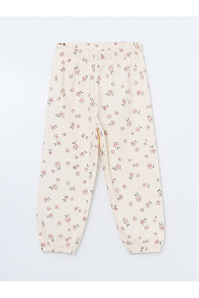 LC Waikiki Pantaloni de trening pentru fete, cu talie elastică și imprimeu fl...