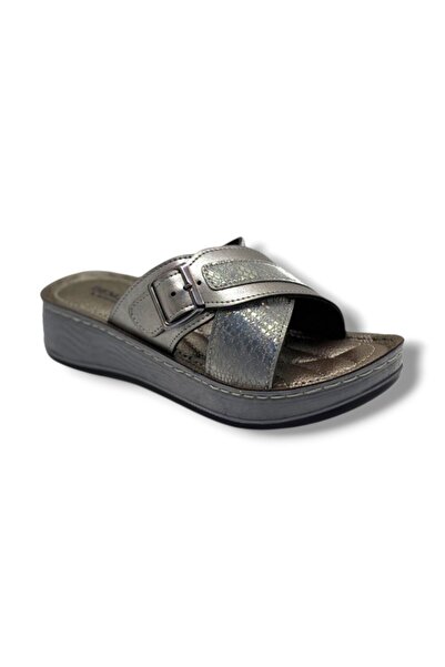 Cakgo Daye Demet 245-26 Glittery Filled Sole Anatomical Women's Slippers