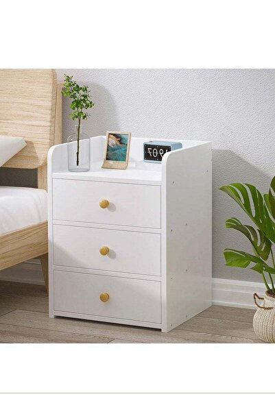 sharpdo European-style Light Luxury Bedside Table With Drawers 33*26*48cm