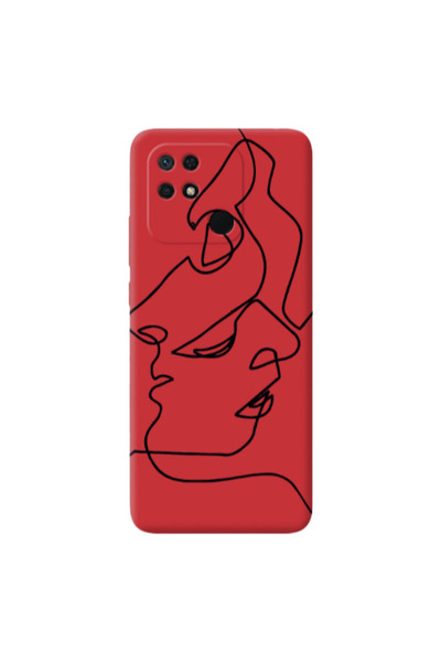 Other Xiaomi Redmi 10C intertwined Red Colored Silicone TPU Θήκη