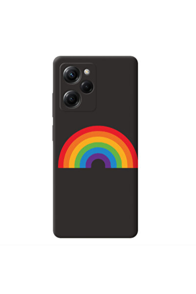 Other Xiaomi Poco X5 Pro Rainbow Mini Black Colored Silicone TPU Θήκη