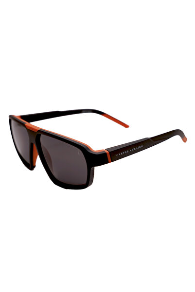 CARTER & CLAIRE Black Orange UV400 Unisex Angular Sport Sunglasses Lightweigh...