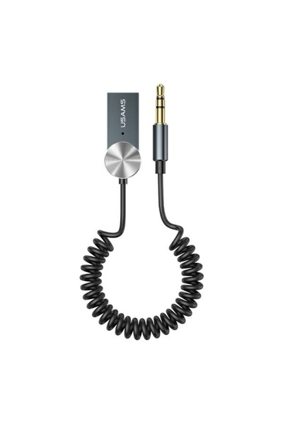 Usams US-SJ464 Receptor audio Bluetooth 5.0 USB-A Mufă jack de 3.5mm 38cm Gri