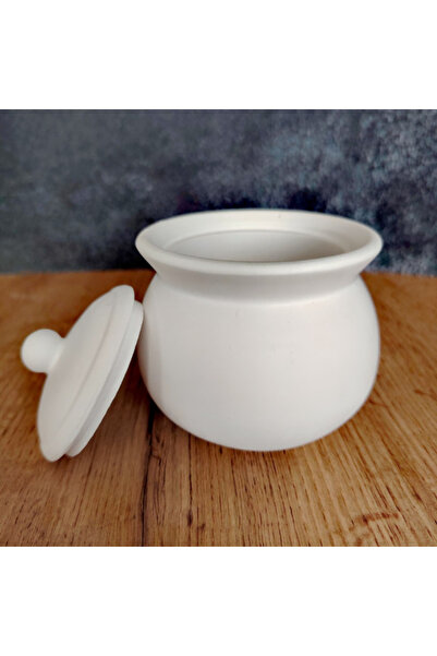 CREATIVITATEPLUS Borcanas din praf ceramic 3D, cu capac, 10x9cm