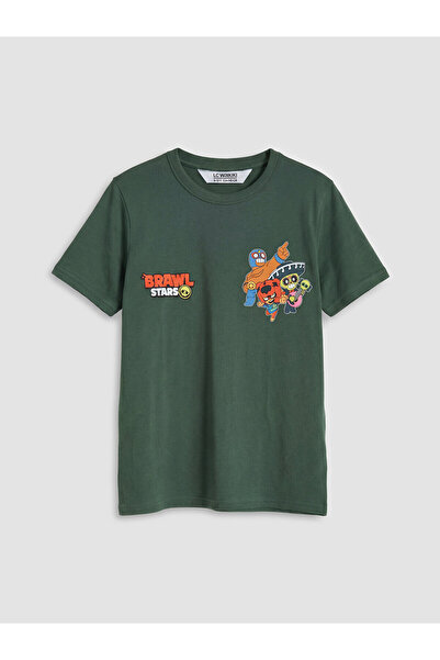 LC Waikiki تي شيرت Özmarka New Season Crew Neck Brawl Stars مطبوع للأولاد