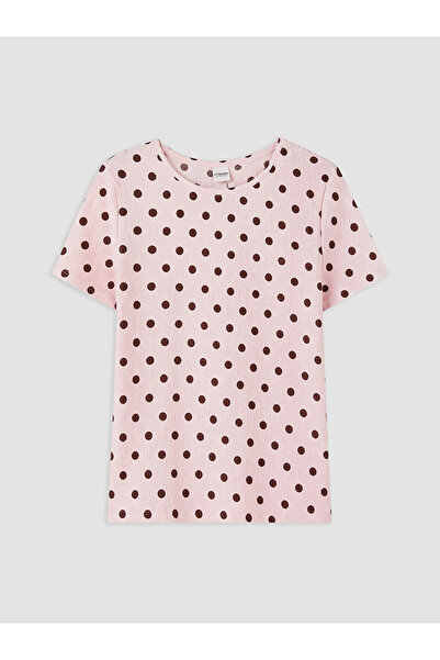LC Waikiki Peak New Season Crew Neck Polka Dot Girls' T-Shirt