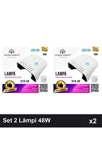 global fashion Set 2 Lămpi UV/LED Profesionale S10-GF 48W Timer Manichiură Un...