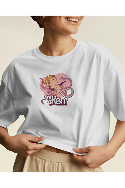 buzagi tasarım ürünleri Kraken Unisex White Regular T-Shirt