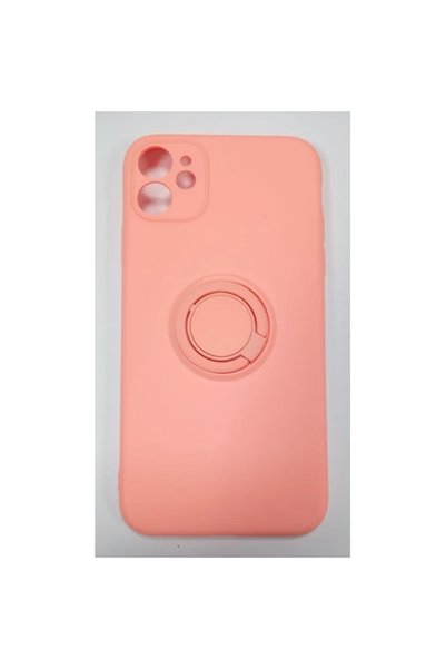 Karışık حافظة سيليكون ناعمة ملونة متوافقة مع حامل حلقي لـ iPhone 11