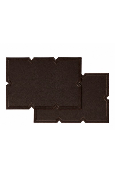 NURHAN HOME COLLECTION Toscana V Model Embroidered Leather American Service Set