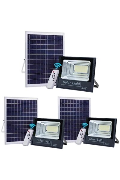 Jortan Σετ 3x Ηλιακός Προβολέας LED 300W, Αντοχή IP65, Τηλεχειριστήριο, Αυτον...