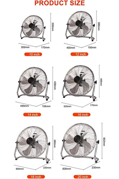 Urban URBANNX Fan 14 Inch, Heavy Duty Industrial Fan with 3 Leaf Blades, 3 Ad...