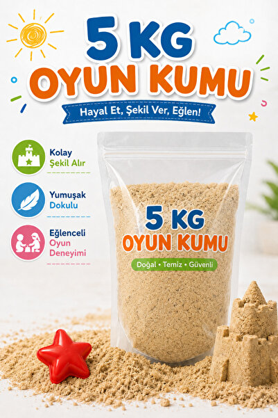 Sevedo 5 Kg Oyun Kumu Şekil Alabilen Yumuşak Dokulu Eğitici Aktivite Kumu Çoc...