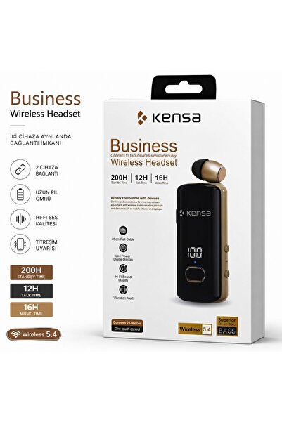 CeppStore KENSA Business Bluetooth Kulaklık Kablosuz Tekli Kulaklık LED Ekran...