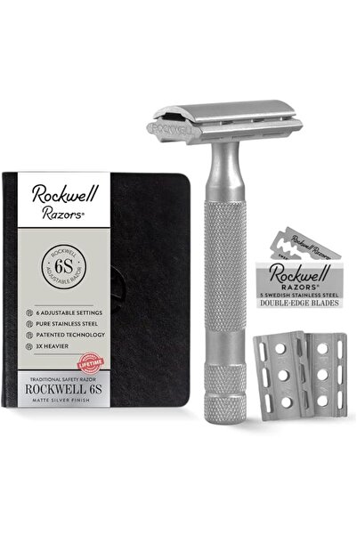 ROCKWELL RAZORS 6S Stainless Steel Double Edge Safety Razor, 6 Adjustable Set...