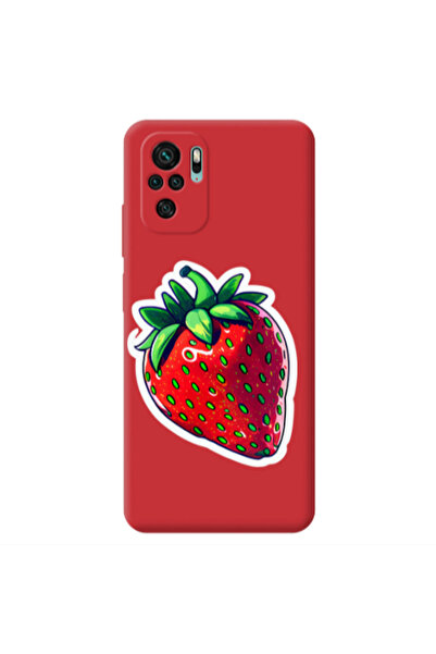 Other Xiaomi Redmi Note 10S strawberry Red Colored Silicone TPU Θήκη