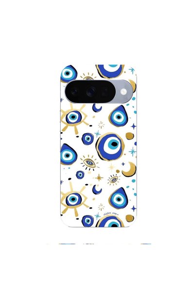 Other Google Pixel 10 Gold evil eye beads Transparent Silicone TPU Θήκη